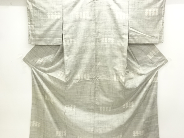 JAPANESE KIMONO / ANTIQUE TSUMUGI KIMONO / ENSHU CAMELLIA PATTERN WEAV